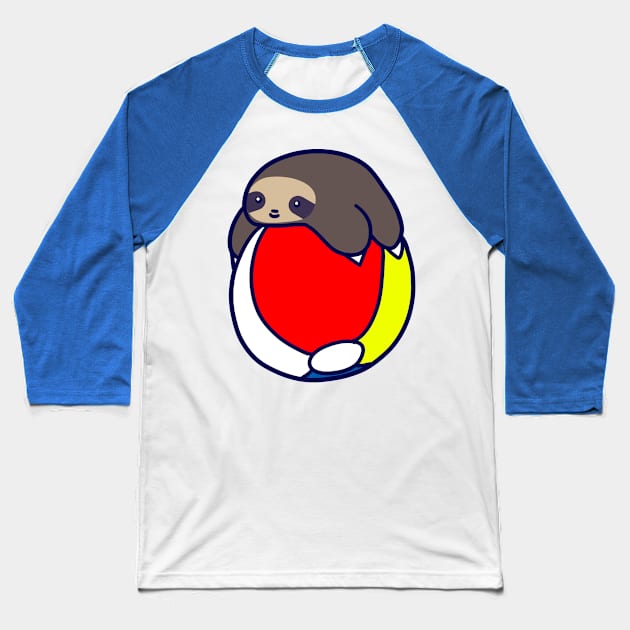 Beach Ball Sloth Baseball T-Shirt by saradaboru